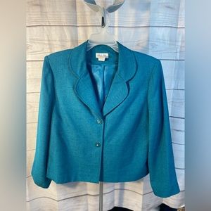 Vintage "Henry Lee" Teal Women Suit Jacket (Sz: 16)